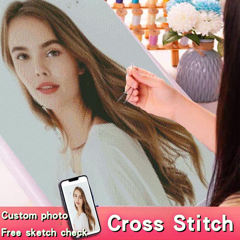 Cotton Embroidery Thread Skeins - ชุดปักครอสติชภาพถ่ายสั่งทำ ชุดวาดภาพด้วยด้ายฝ้าย 11CT งานฝีมือ DIY ปักลาย