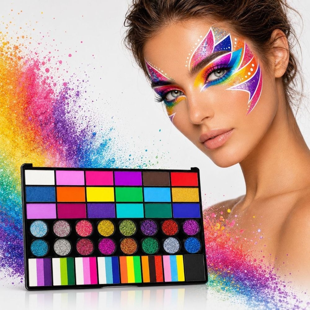 Watercolor Paint Set Solid Pigment - ชุดสีน้ำ 42 สี สีสดใส เม็ดสีแน่น ชุดพาเลตสำหรับเพ้นท์ใบหน้า