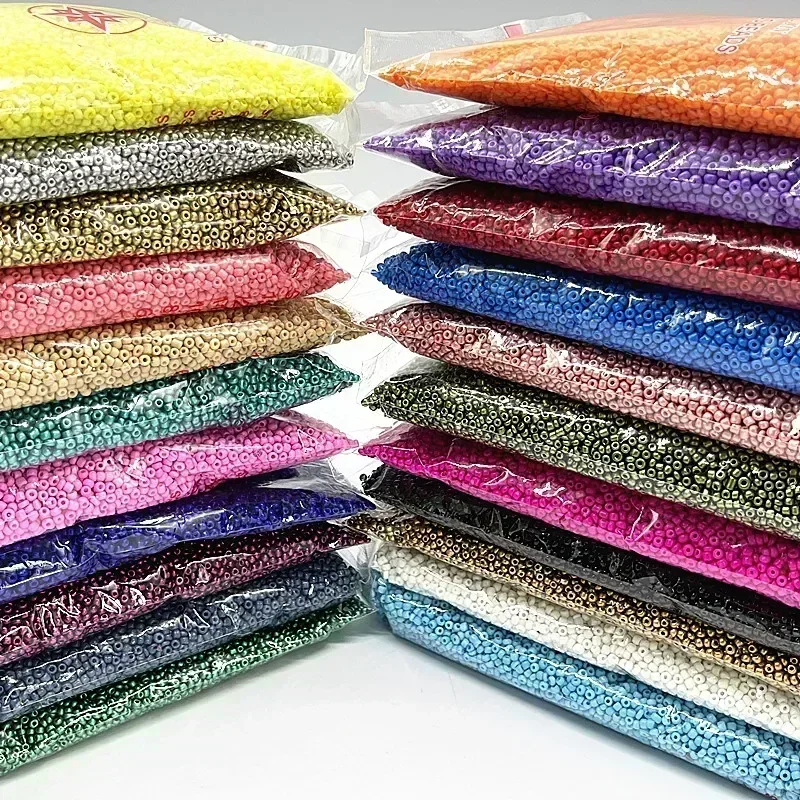 Glass Seed Beads 2Mm Jewelry Making - ลูกปัดแก้วหลากสี 10 กรัม เคลือบเงาแบบอบ สำหรับทำเครื่องประดับ DIY