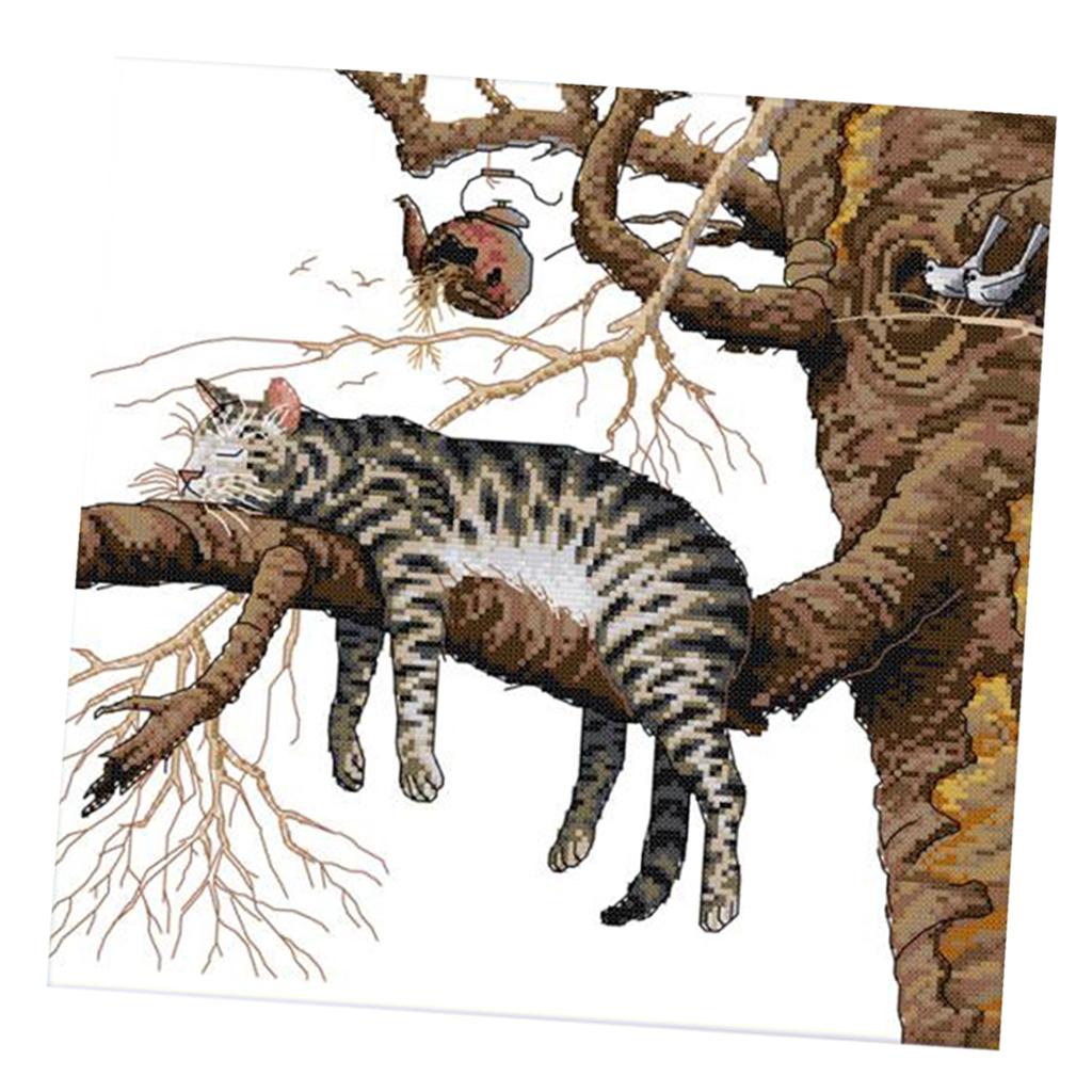 Cross Stitch Stamped Kits Beginners - ชุดเย็บปักครอสติชสำหรับผู้เริ่มต้น พร้อมด้ายคัดแยก ชุดงานฝีมือปักลาย DIY สำหรับตกแต่งห้องนอน