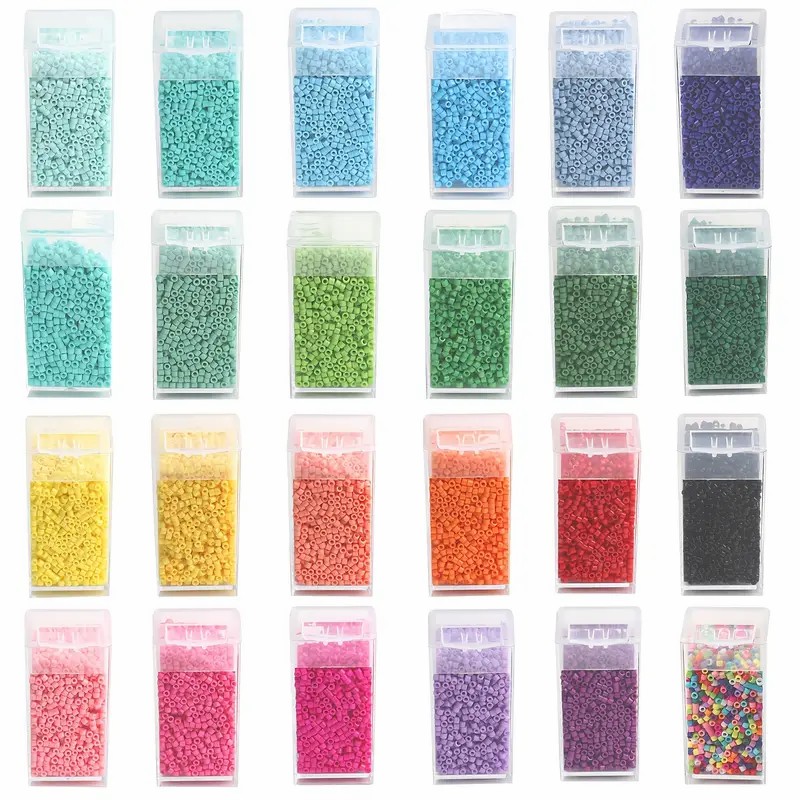 Glass Seed Beads 2Mm Jewelry Making - 1000/3000pcs 2mm ภาษาเช็คคําแก้วลูกปัดหลอดรูปร่างกล่องลูกปัดอุปกรณ์เสริมสําหรับเครื่องประดับทําสร้อยข้อมือ DIY วัสดุผู้ผลิต