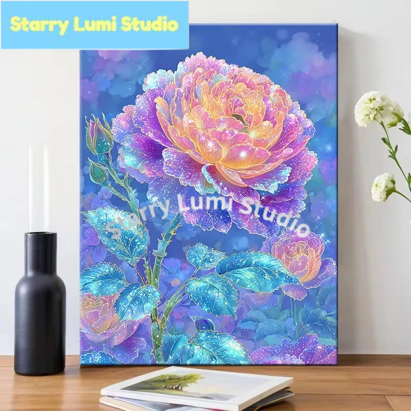 5D Diamond Painting Kit Full Drill - ชุดอุปกรณ์งานปักเพชร 5D DIY ลายดอกไม้ ภูมิทัศน์แฟนตาซี งานศิลปะตกแต่งผนัง