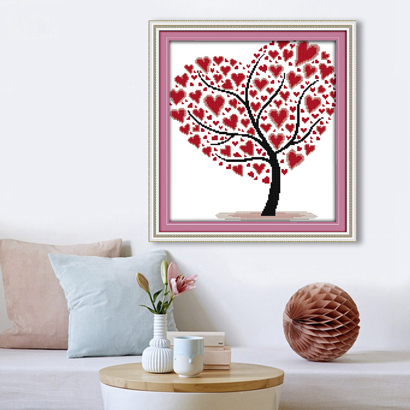 Cross Stitch Stamped Kits Beginners - ชุดปักครอสติชแบบมีลายพิมพ์ 11/16/14CT พร้อมด้าย งานฝีมือตกแต่ง ชุดเย็บปักถักร้อยสำหรับผู้เริ่มต้น