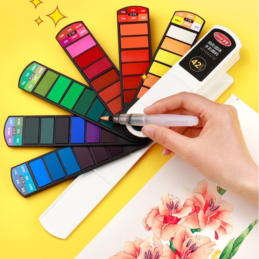 ชุดสีน้ำพับได้แบบพกพา 18/24/36 - Watercolor Paint Set Solid Pigment บทวิจารณ์และราคา
