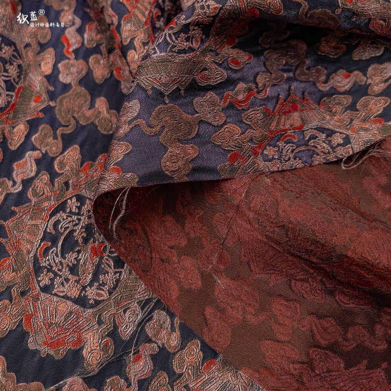 ผ้าแจ็คการ์ดลายดอกไม้สีม่วงแดง - Sewing บทวิจารณ์และราคา