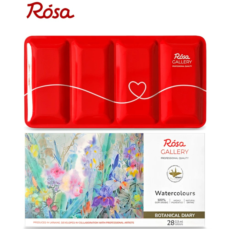 ชุดสีน้ำ ROSA 28 สี ลายดอกไม้  - Watercolor Paint Set Solid Pigment บทวิจารณ์และราคา