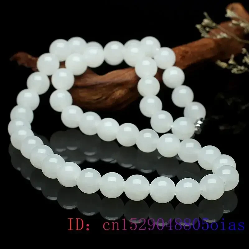 สีขาวหยกลูกปัดสร้อยคอลูกปัดธรร - Beading บทวิจารณ์และราคา