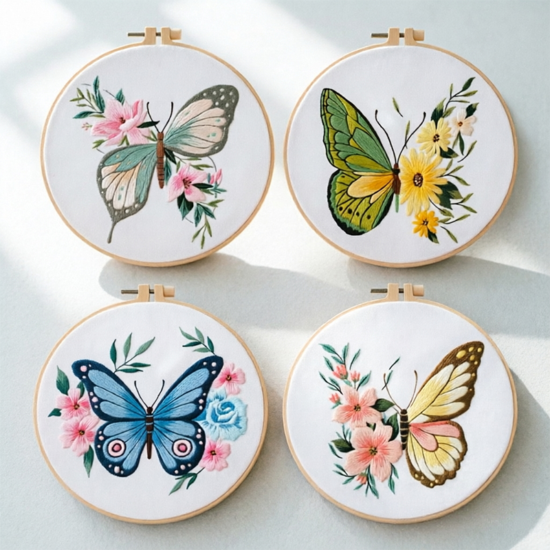 ชุดปักลายผีเสื้อ 1 ชิ้น ขนาด 2 - Embroidery บทวิจารณ์และราคา