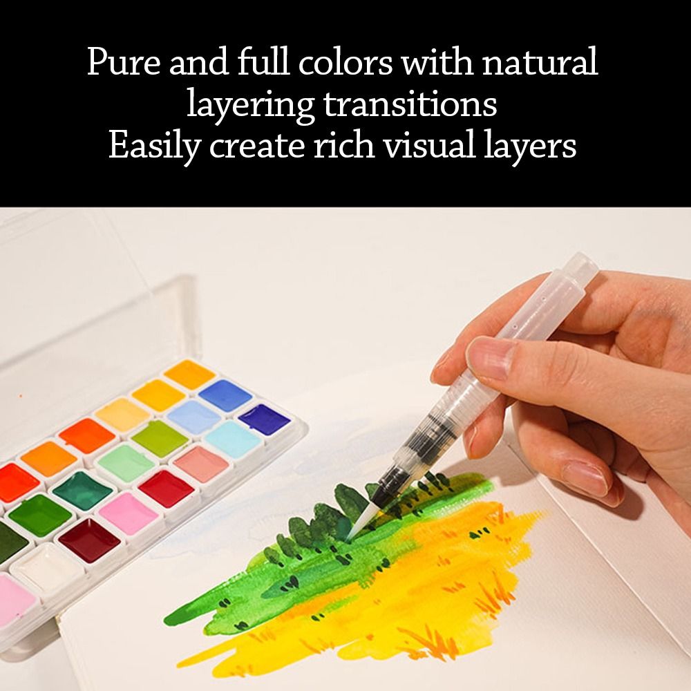 ชุดสีน้ำ 24 สี พลาสติก 1 มล. ต - Watercolor Paint Set Solid Pigment บทวิจารณ์และราคา
