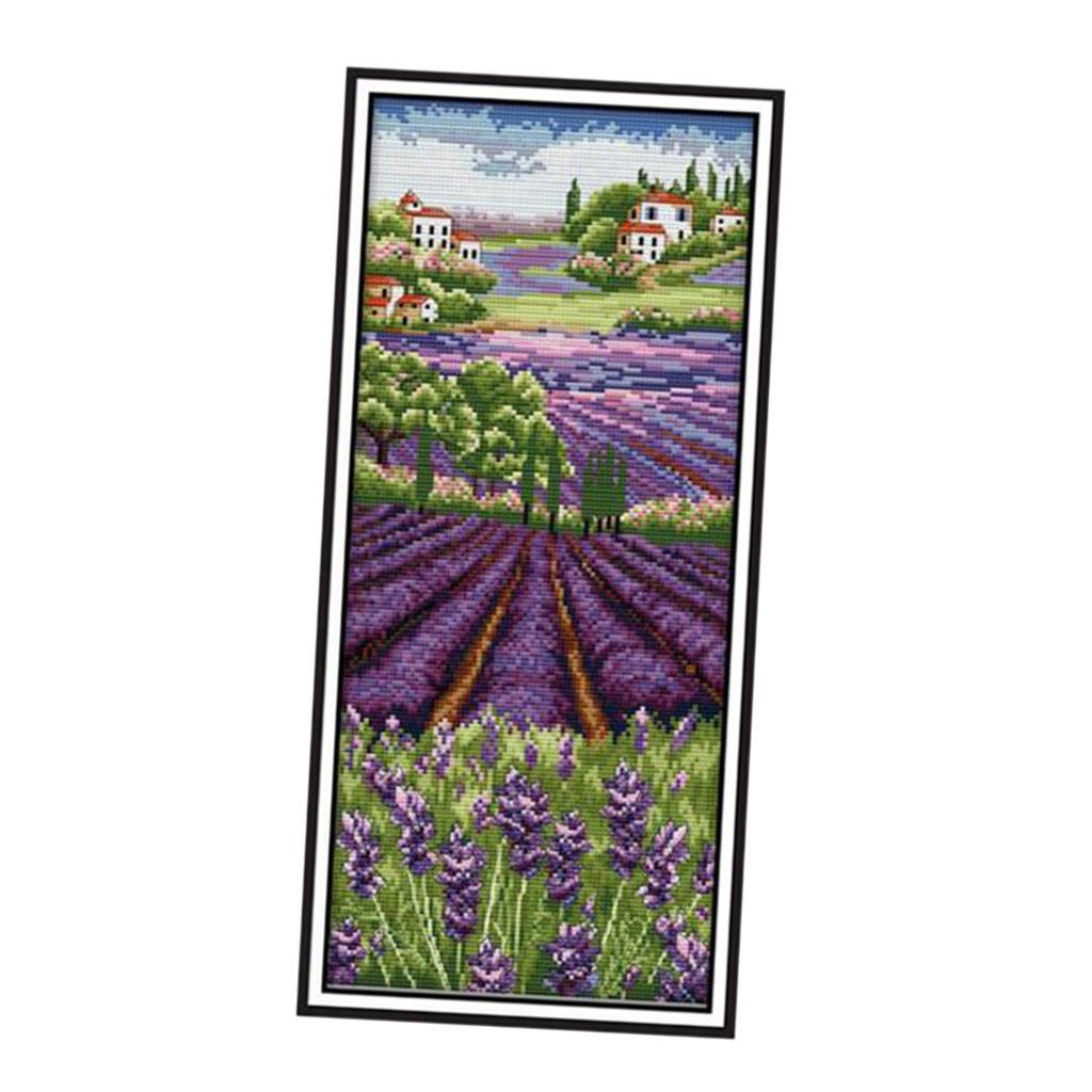 ชุดเย็บปักถักร้อยลายดอกลาเวนเด - Cross Stitch Stamped Kits Beginners บทวิจารณ์และราคา