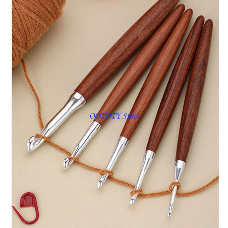 367A 8 ชิ้น Ergonomic ไม้ Grip - Wooden Crochet Hooks Ergonomic Handle บทวิจารณ์และราคา