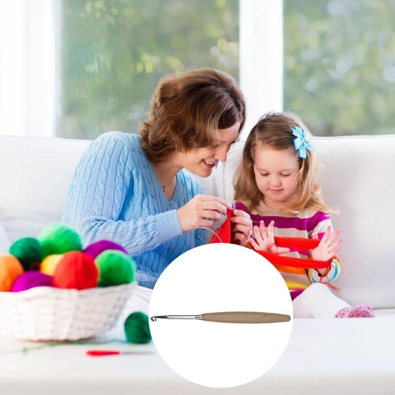 8 ชิ้น Ergonomic ตะขอถักสำหรับ - Wooden Crochet Hooks Ergonomic Handle บทวิจารณ์และราคา