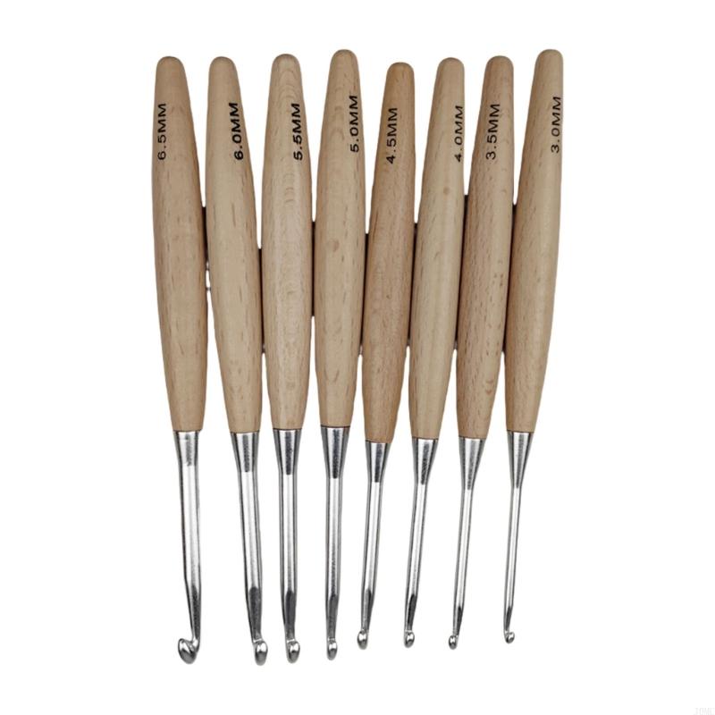 8 ชิ้น Ergonomic ตะขอถักสำหรับ - Wooden Crochet Hooks Ergonomic Handle บทวิจารณ์และราคา