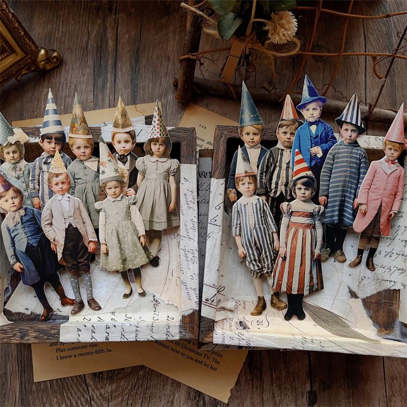 ชุดกระดาษตกแต่งลายตัวตลกวินเทจ - Vintage Junk Journal Scrapbooking Paper บทวิจารณ์และราคา