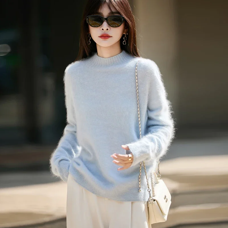 เสื้อสเวตเตอร์คอสูงขนฟูสำหรับผ - Embroidery บทวิจารณ์และราคา