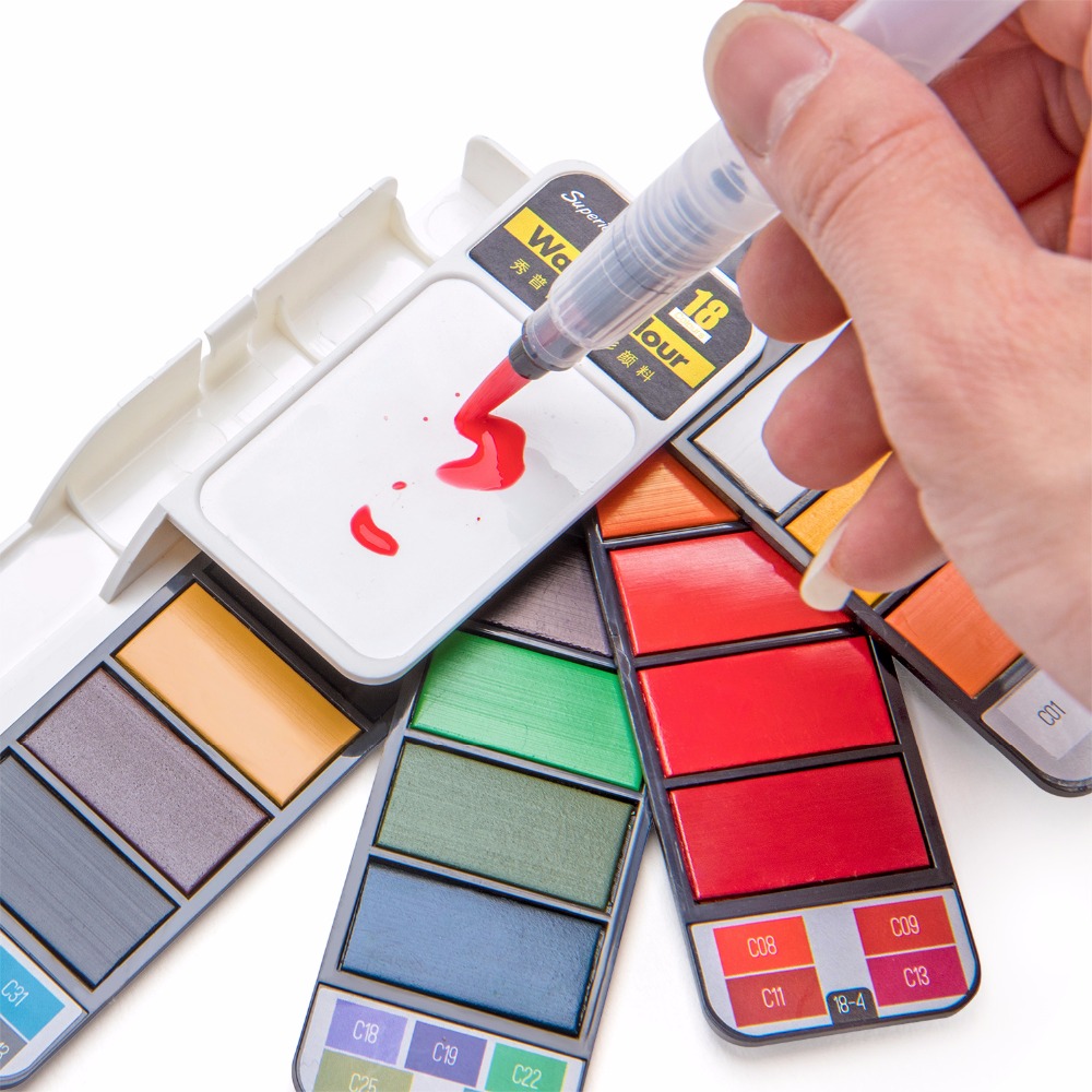 18/25/33/42 สีทึบสีน้ำชุดWhirl - Watercolor Paint Set Solid Pigment บทวิจารณ์และราคา