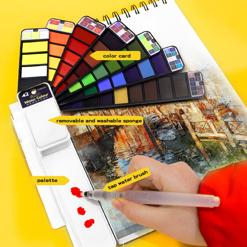 18/25/33/42 สีทึบสีน้ำชุดWhirl - Watercolor Paint Set Solid Pigment บทวิจารณ์และราคา