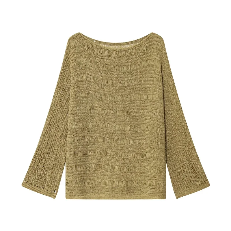 เสื้อสเวตเตอร์ถักคอเรือสไตล์วิ - Embroidery บทวิจารณ์และราคา