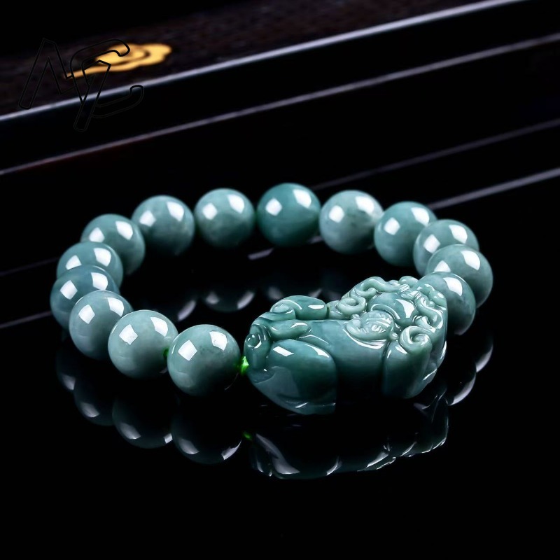 สร้อยข้อมือลูกปัดกลมหยกพม่าสีน - Beading บทวิจารณ์และราคา