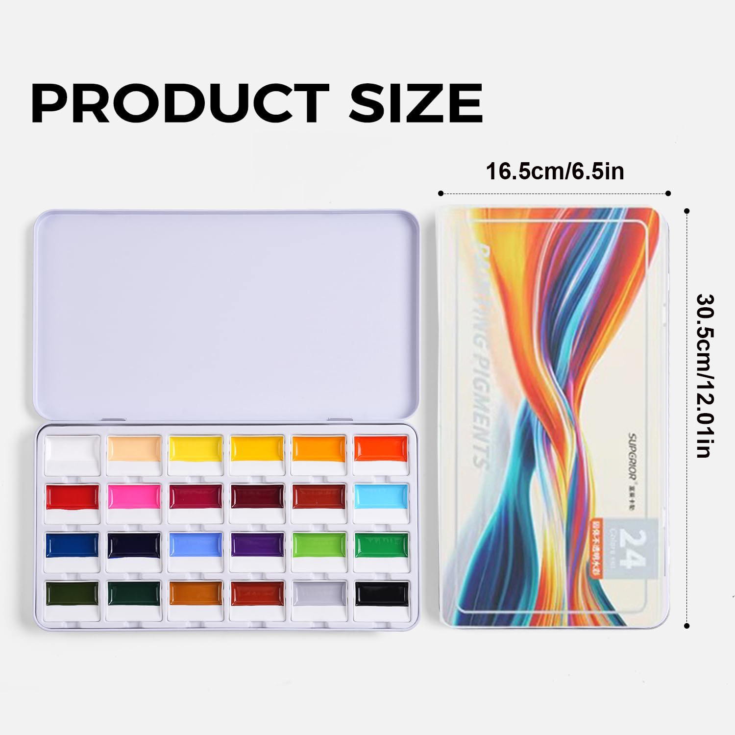 ชุดสีน้ำแบบทึบแสง 24 สี ชุดสีน - Watercolor Paint Set Solid Pigment บทวิจารณ์และราคา