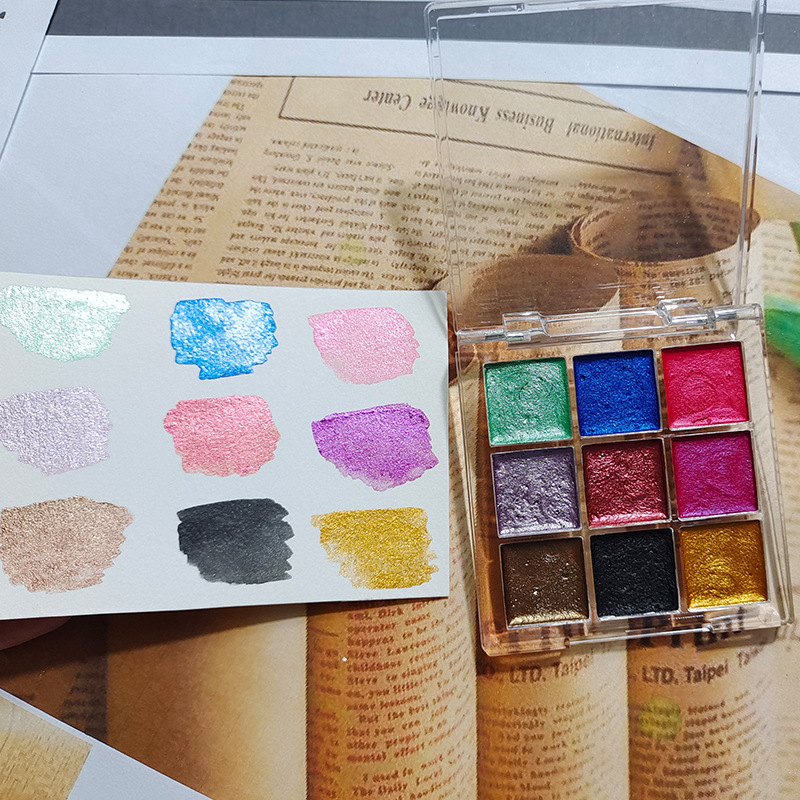 9 สีเล็บสีทึบ Pigment ออโรร่าเ - Watercolor Paint Set Solid Pigment บทวิจารณ์และราคา