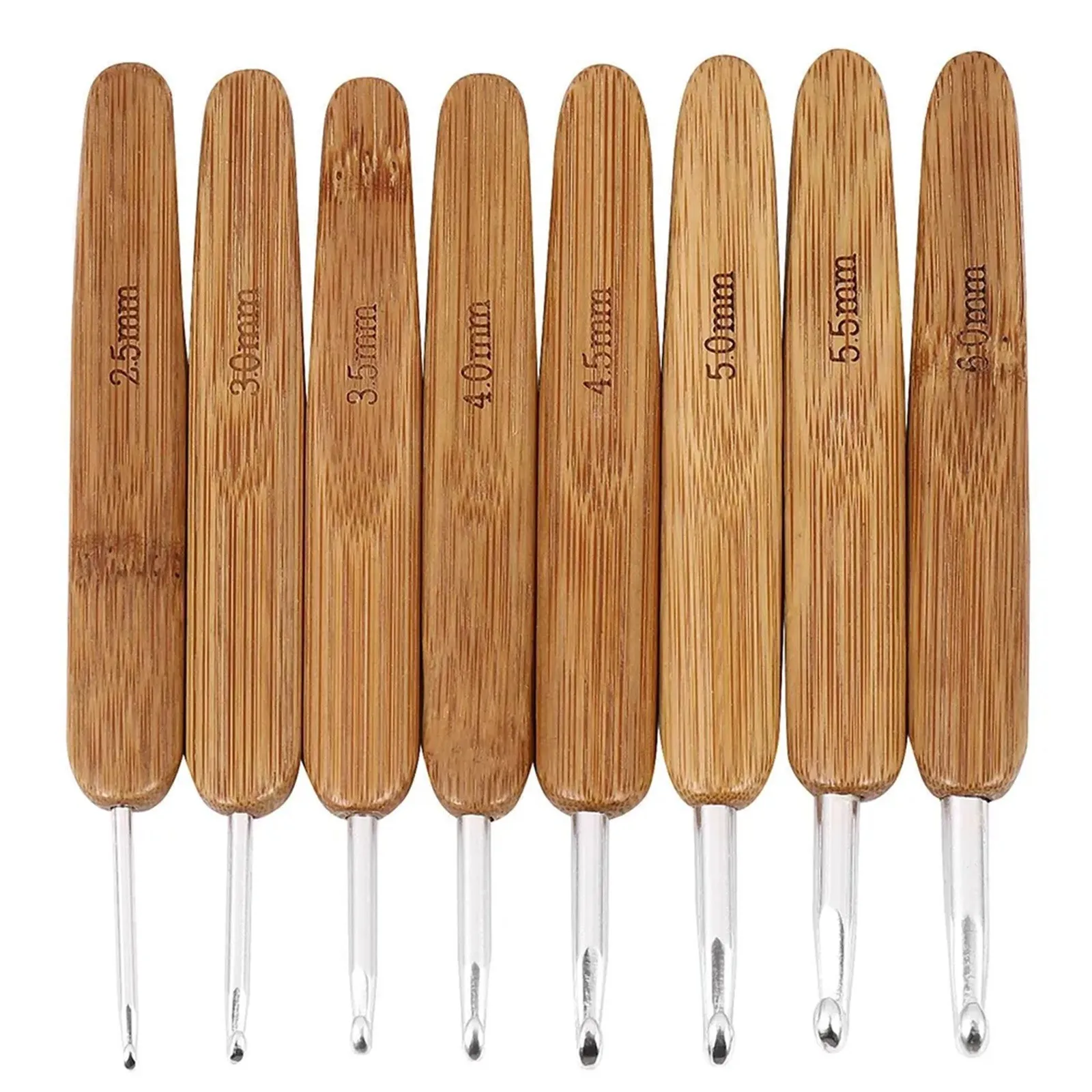 ชุดตะขอถักไม้ไผ่ทำมือ - ด้ามยา - Wooden Crochet Hooks Ergonomic Handle บทวิจารณ์และราคา