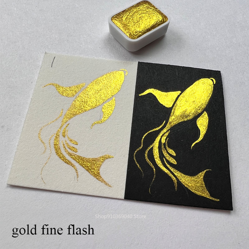 Golden Pearlescent Pigment Sol - Watercolor Paint Set Solid Pigment บทวิจารณ์และราคา