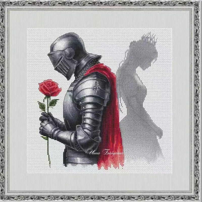 [[CC4971 - Knight in Love] ชุด - Cross Stitch Stamped Kits Beginners บทวิจารณ์และราคา