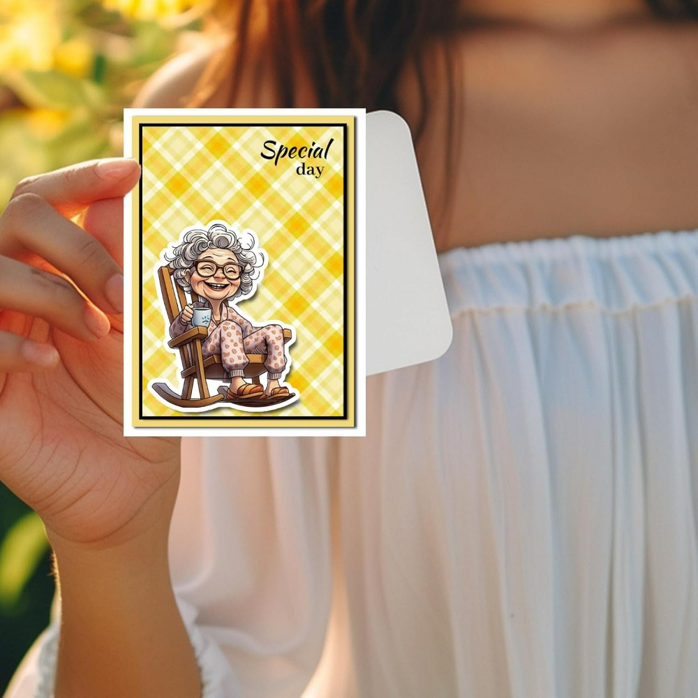 ยิ้ม Old Lady ล้างแสตมป์สําหรั - Clear Silicone Stamps For Card Making บทวิจารณ์และราคา