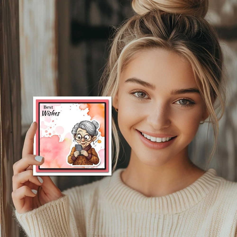 ยิ้ม Old Lady ล้างแสตมป์สําหรั - Clear Silicone Stamps For Card Making บทวิจารณ์และราคา