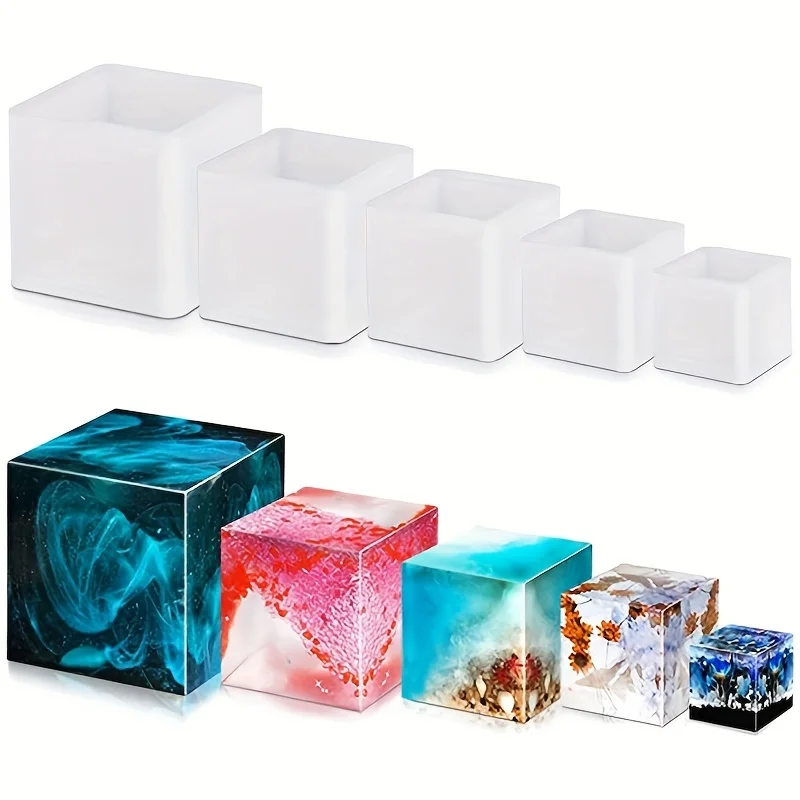 5 ชิ้นแม่พิมพ์เรซินสี่เหลี่ยมซ - Silicone Epoxy Resin Molds Set บทวิจารณ์และราคา