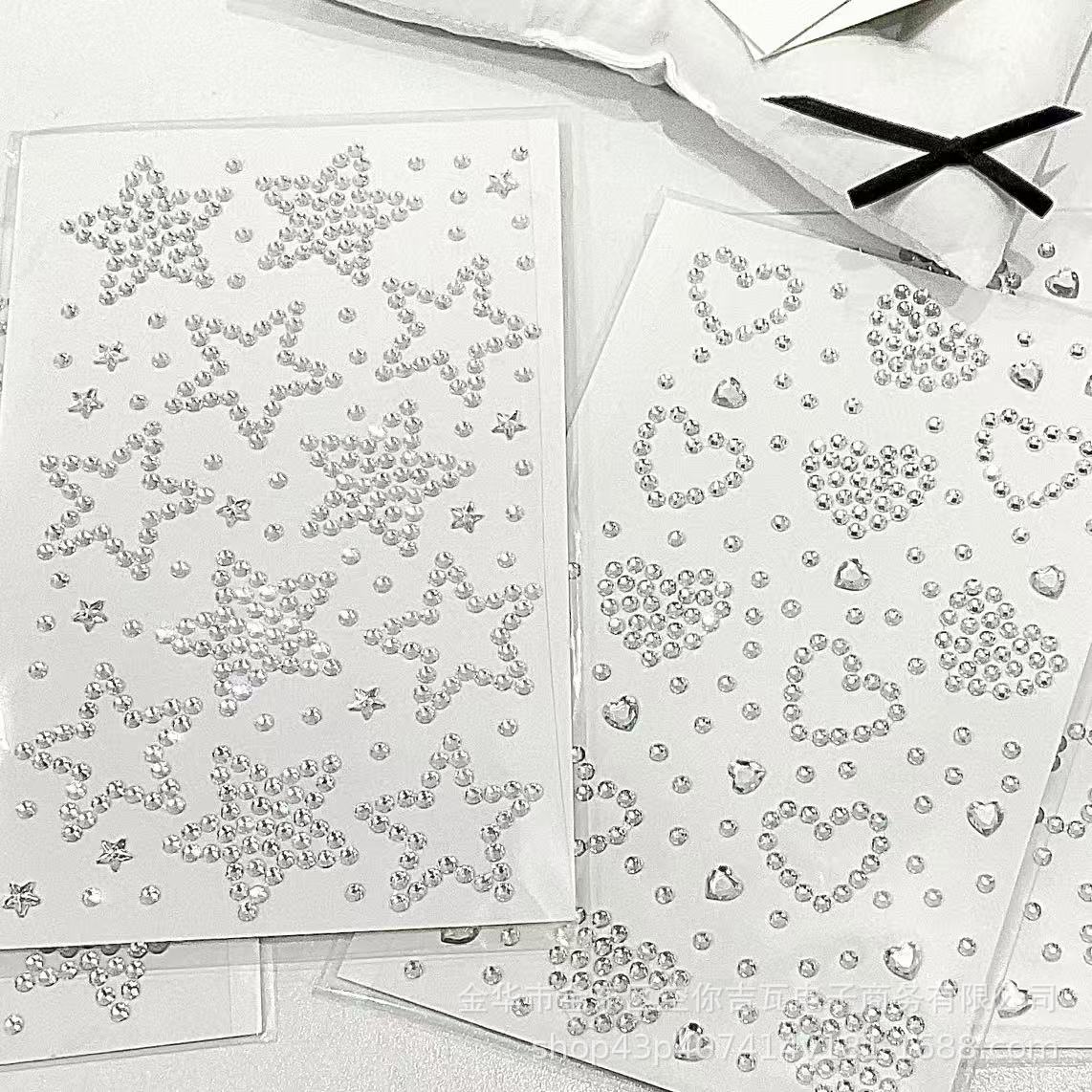 สติกเกอร์รูปหัวใจประดับเพชรพลอ - Scrapbooking บทวิจารณ์และราคา