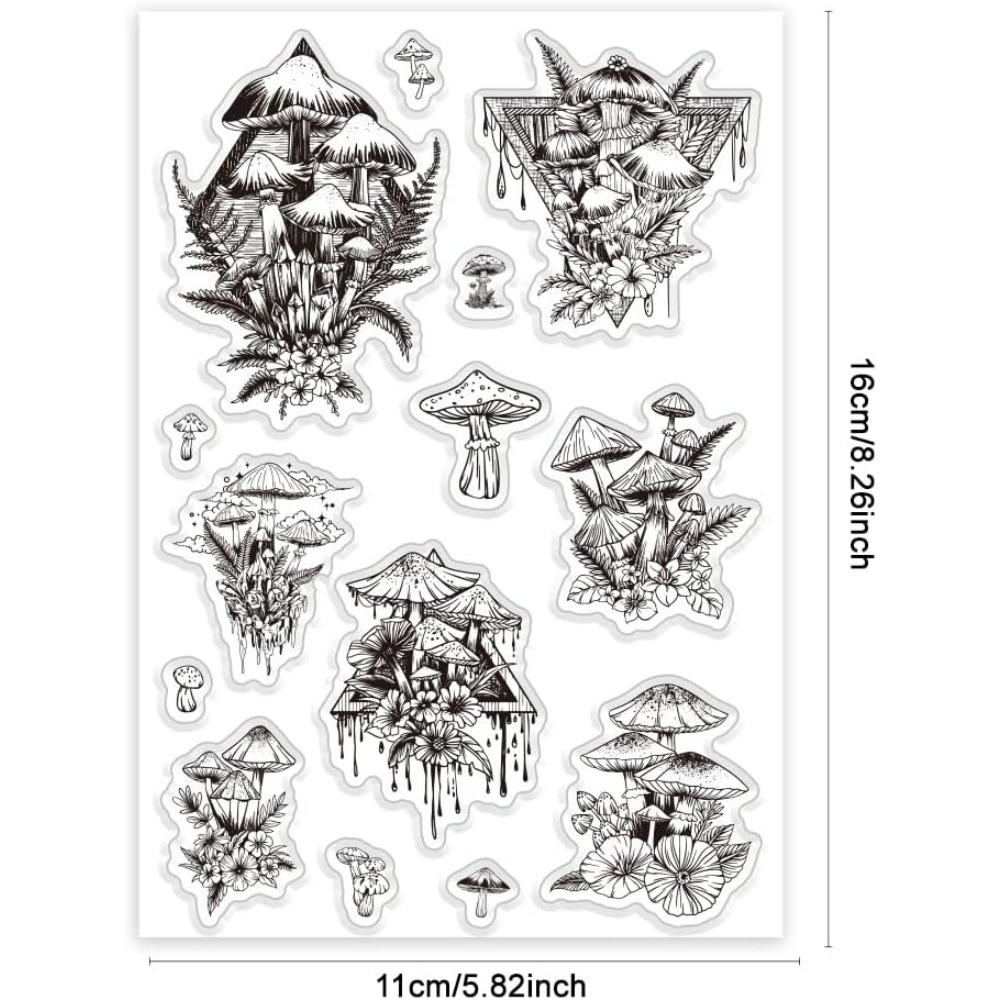 แสตมป์ใสเห็ด, แสตมป์ซิลิโคนพืช - Clear Silicone Stamps For Card Making บทวิจารณ์และราคา