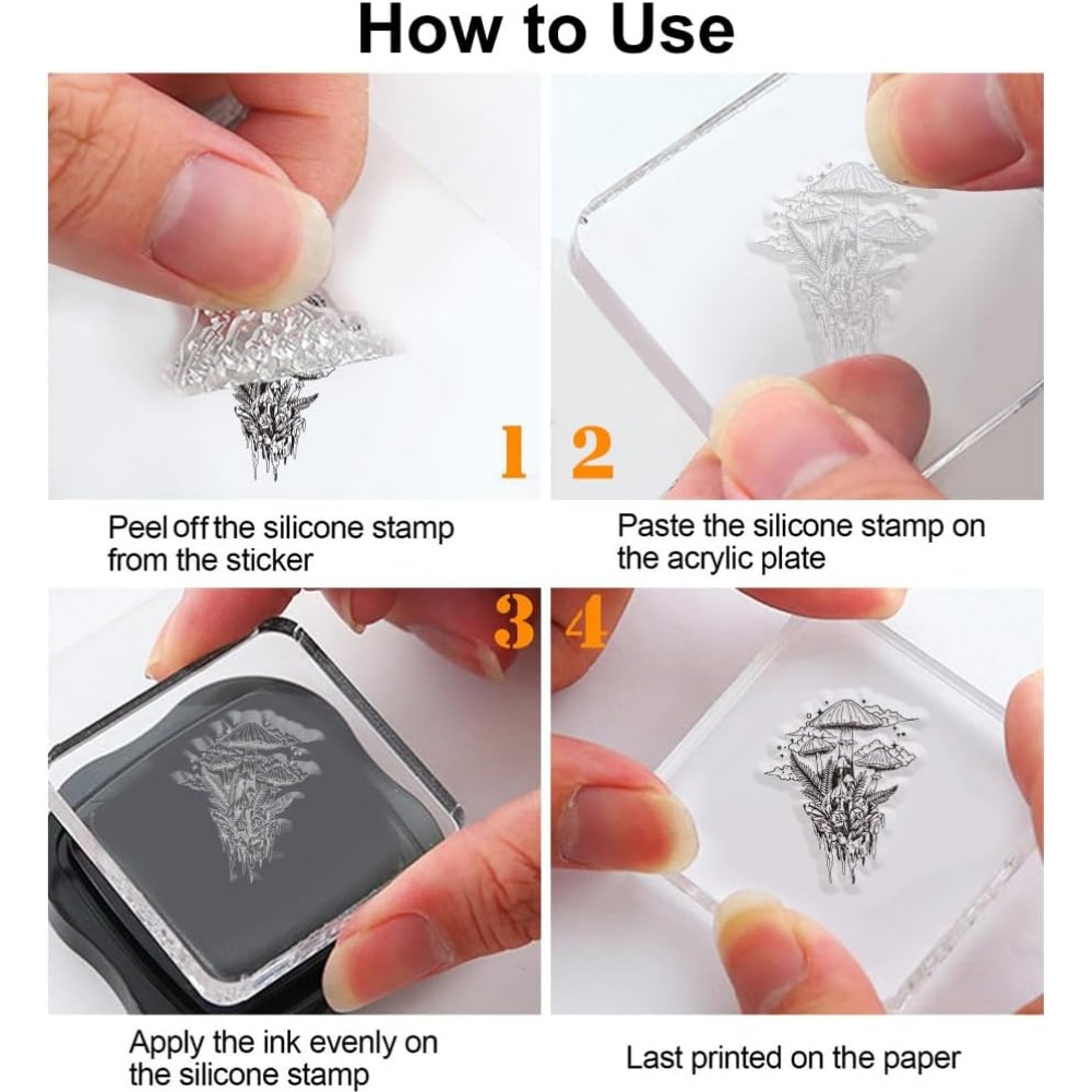 แสตมป์ใสเห็ด, แสตมป์ซิลิโคนพืช - Clear Silicone Stamps For Card Making บทวิจารณ์และราคา