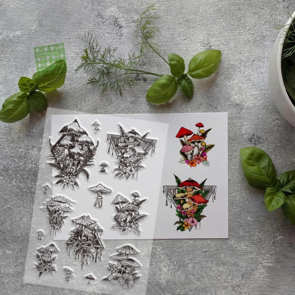 แสตมป์ใสเห็ด, แสตมป์ซิลิโคนพืช - Clear Silicone Stamps For Card Making บทวิจารณ์และราคา
