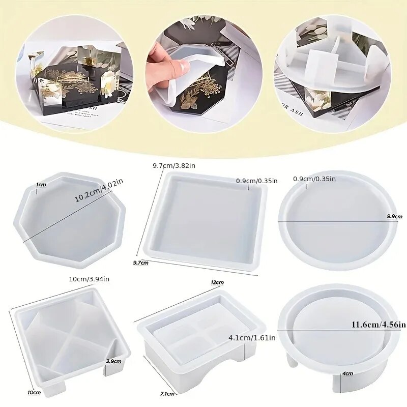 Coaster เรซินแม่พิมพ์ชุดรวม 1  - Silicone Epoxy Resin Molds Set บทวิจารณ์และราคา