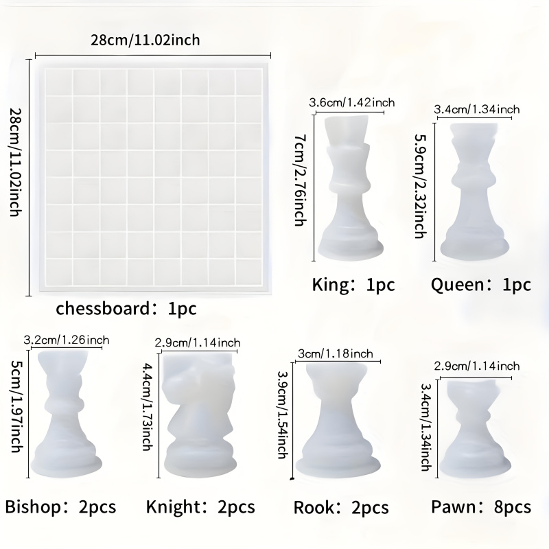 11Chessboard16เรซินชุดแม่พิมพ์ - Silicone Epoxy Resin Molds Set บทวิจารณ์และราคา