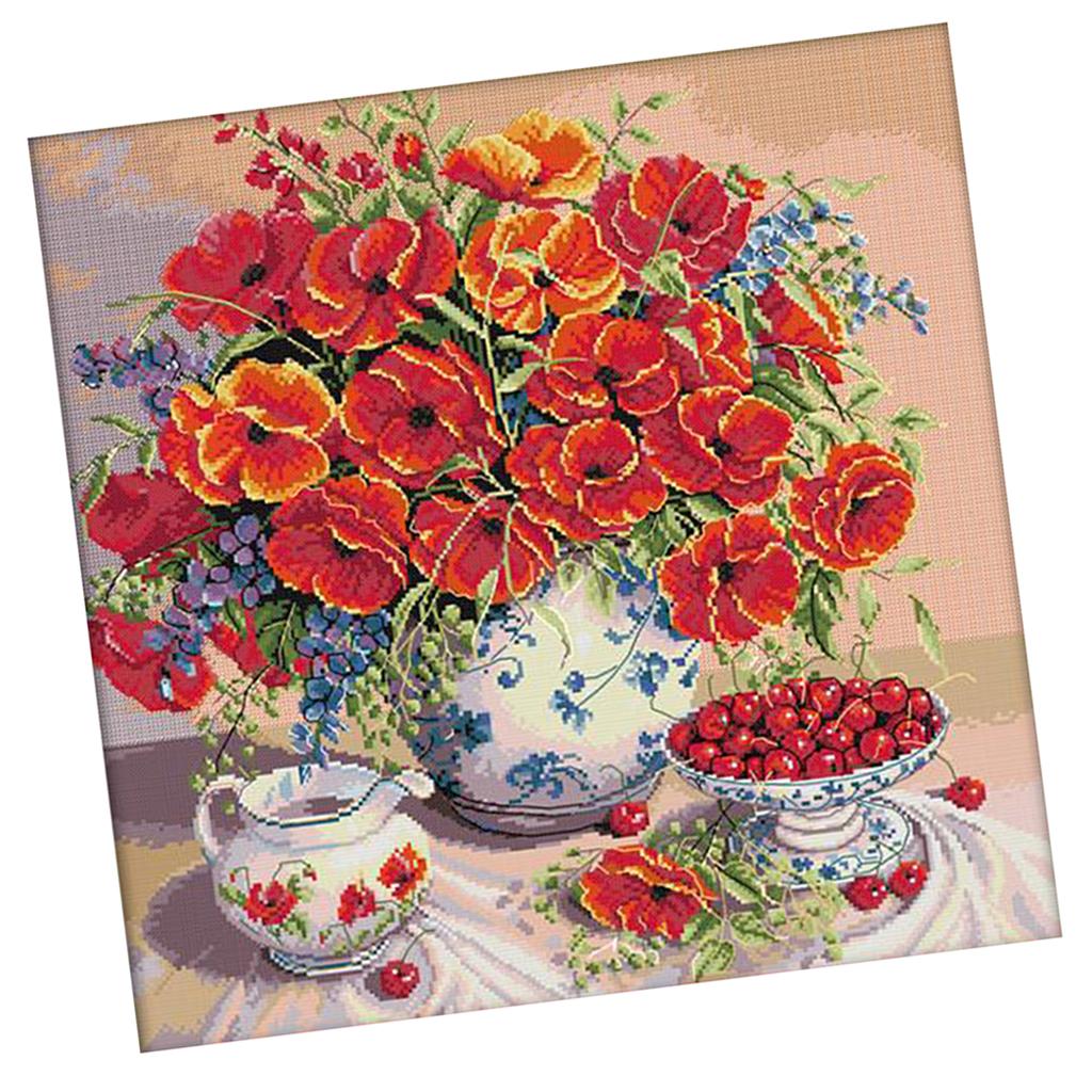 ชุดเย็บปักถักร้อยลายดอกไม้พร้อ - Cross Stitch Stamped Kits Beginners บทวิจารณ์และราคา