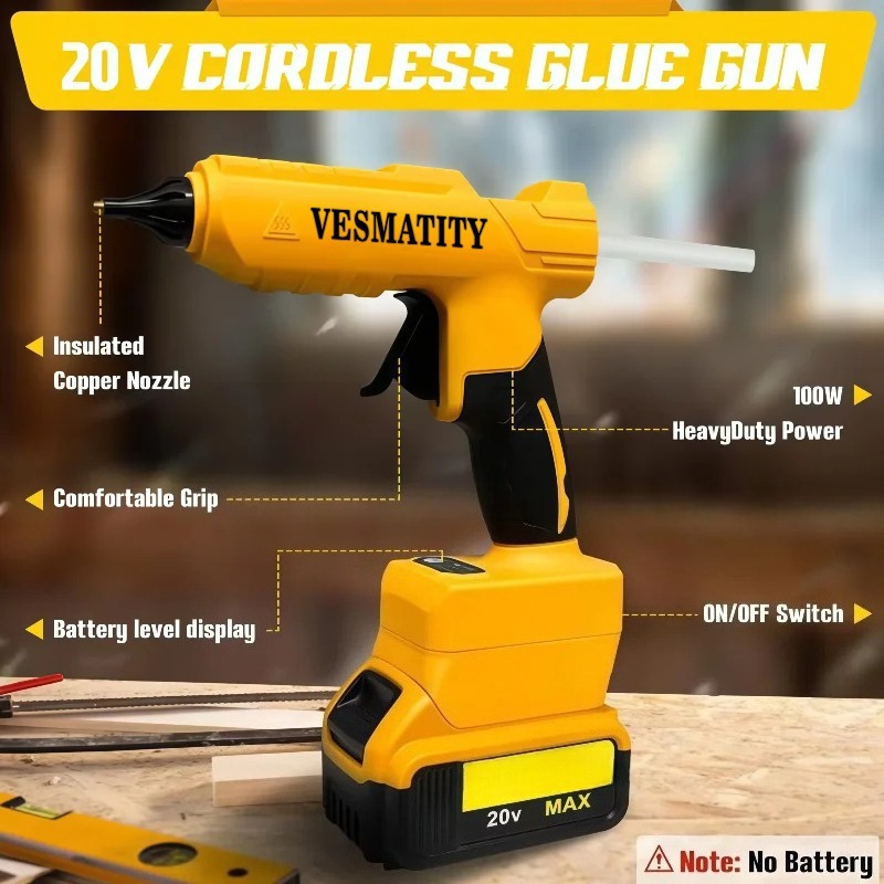 ปืนกาวร้อนไฟฟ้าไร้สายแบบมือถือ - Hot Melt Glue Gun Cordless บทวิจารณ์และราคา
