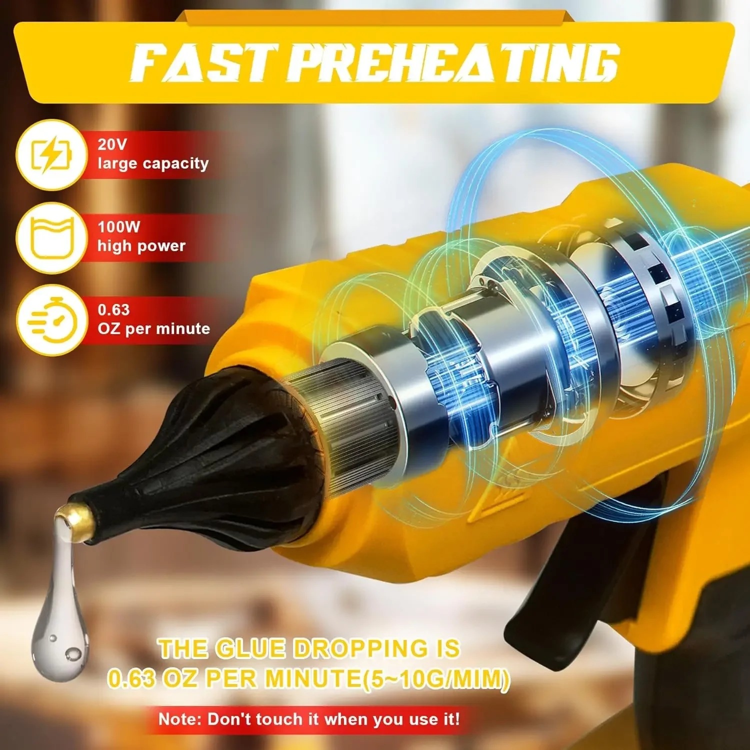 ปืนกาวร้อนไฟฟ้าไร้สายแบบมือถือ - Hot Melt Glue Gun Cordless บทวิจารณ์และราคา