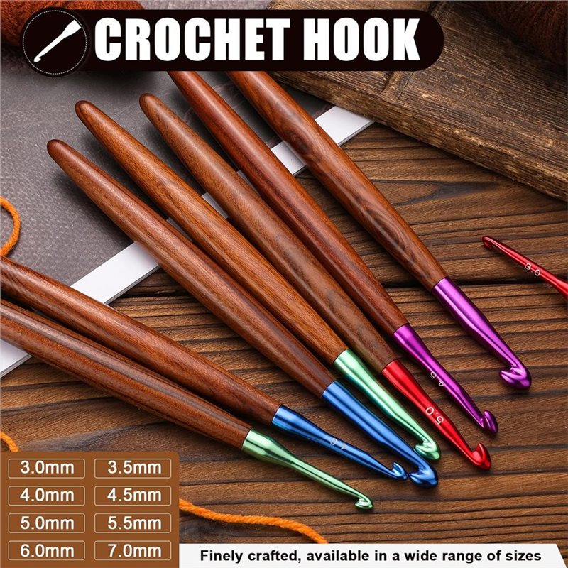 【โอกาสสุดท้าย】ชุดเข็มโครเชต์ตา - Wooden Crochet Hooks Ergonomic Handle บทวิจารณ์และราคา