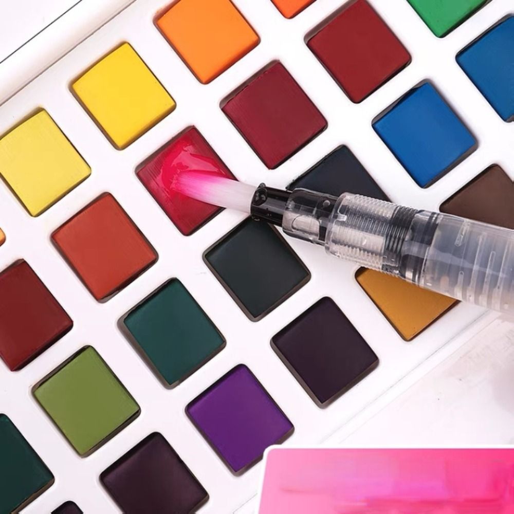 ชุดสีน้ำแบบพับได้พร้อมพู่กันน้ - Watercolor Paint Set Solid Pigment บทวิจารณ์และราคา